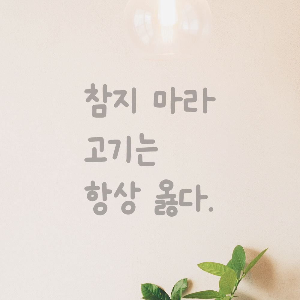 귀여운 손글씨 레터링 스티커 참지 마라 고기는 항상 옳다 LMM-110S 검정 - 상세 이미지 3