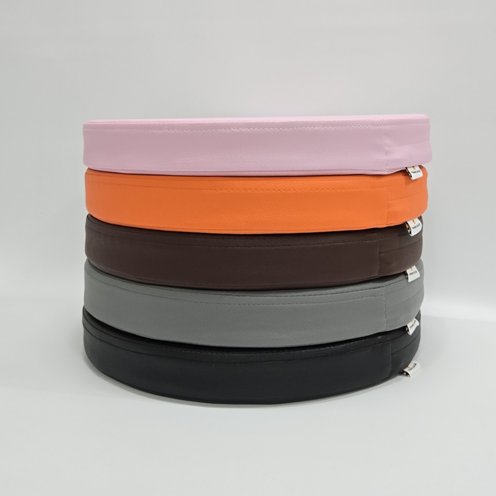 띵덕 원형 인조 가죽 레자 두꺼운 방석 쿠션 5cm