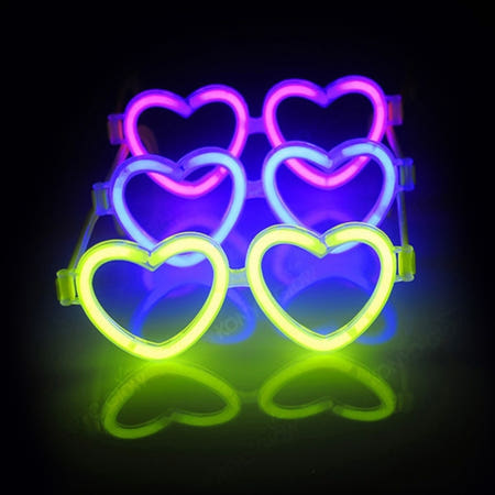 [밝은세상마켓협력사]하트 야광 안경 펜싸템 워터밤 거리응원 눈에띄는