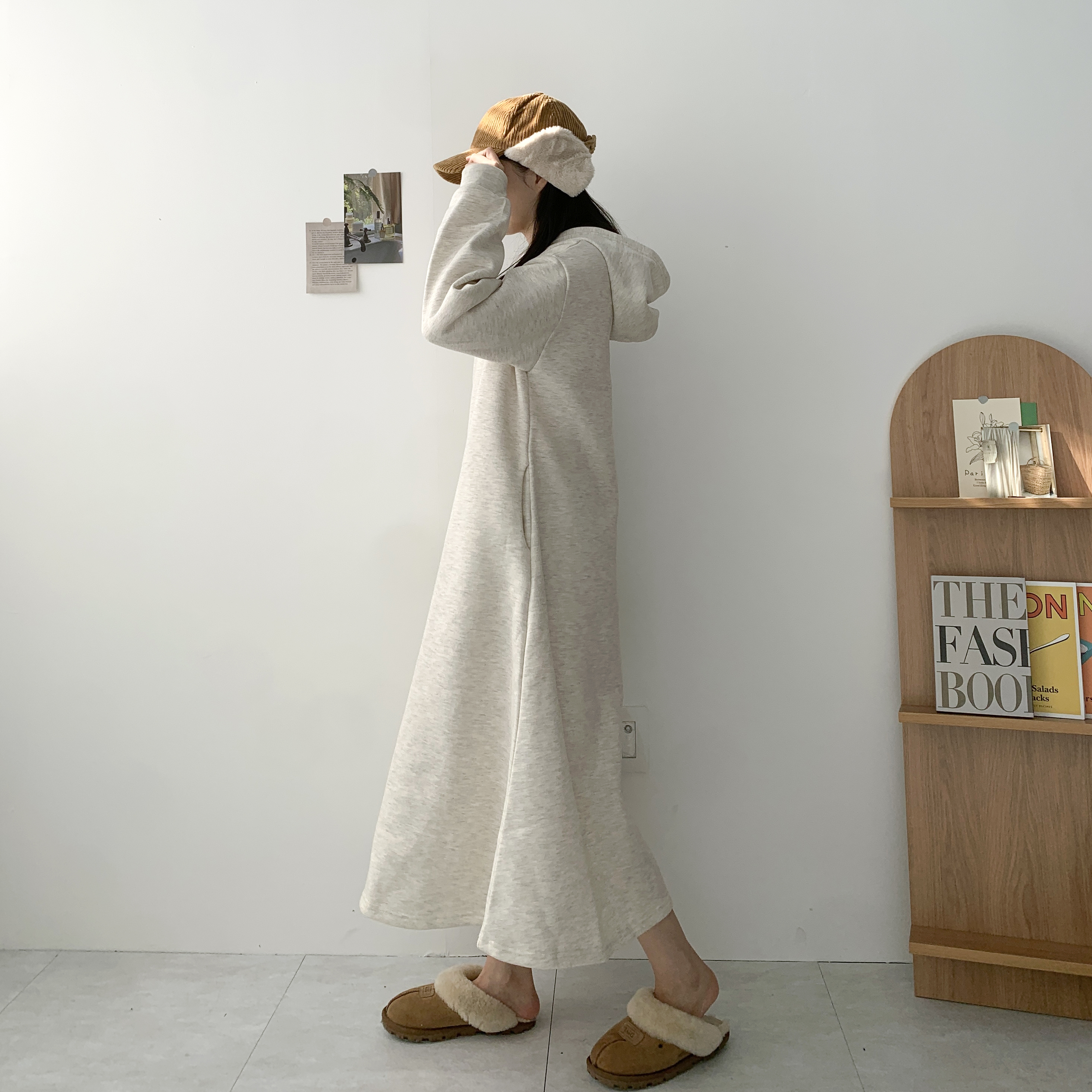 선데이 A라인 기모롱원피스 기모후드원피스 - 상세 이미지 2