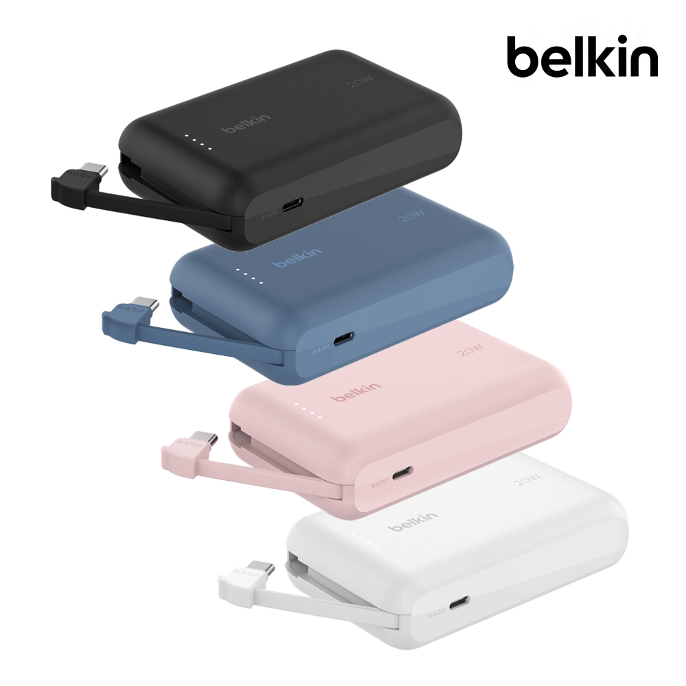벨킨 C타입 케이블 일체형 20W 10000mAh 보조배터리 BPB021fq 갤럭시 S25 아이폰17 16 기내반입 글로벌 안전인증