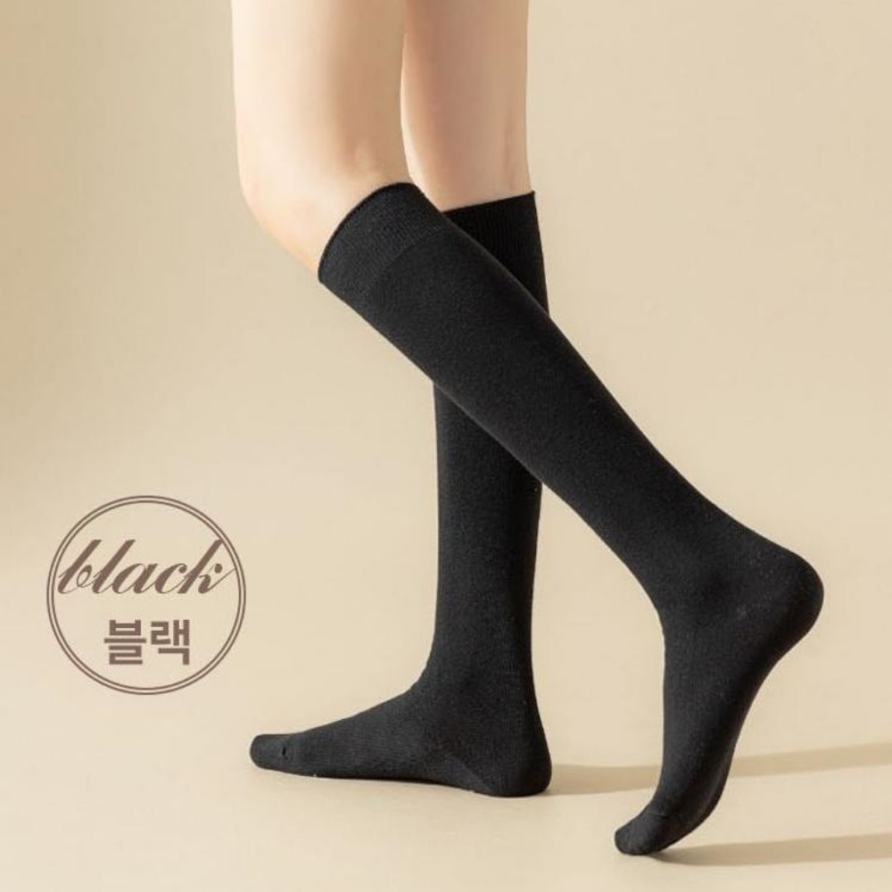 무릎까지오는양말 반삭스 기모 반양말 반타이즈 겨울 필라테스 - 상품 이미지