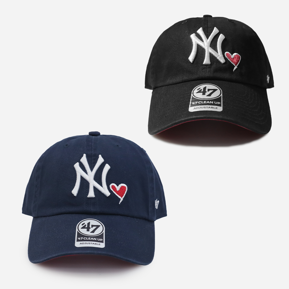 47브랜드 MLB모자 뉴욕양키스 빅로고 야구모자 클린업 하트 아이콘 볼캡 - 상품 이미지