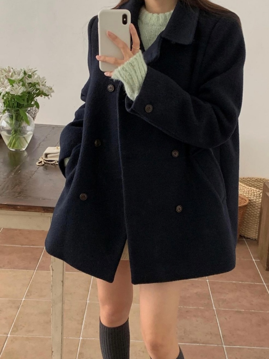 미엘 르미엘 코트 더블 울 카라넥 하프 코트 ct (3color) 상세 이미지 18