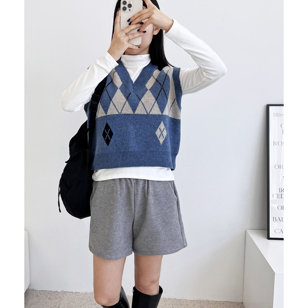 코듀로이밴딩반바지 기모 골덴 겨울 3부 짧은 숏팬츠 - 상세 이미지 4