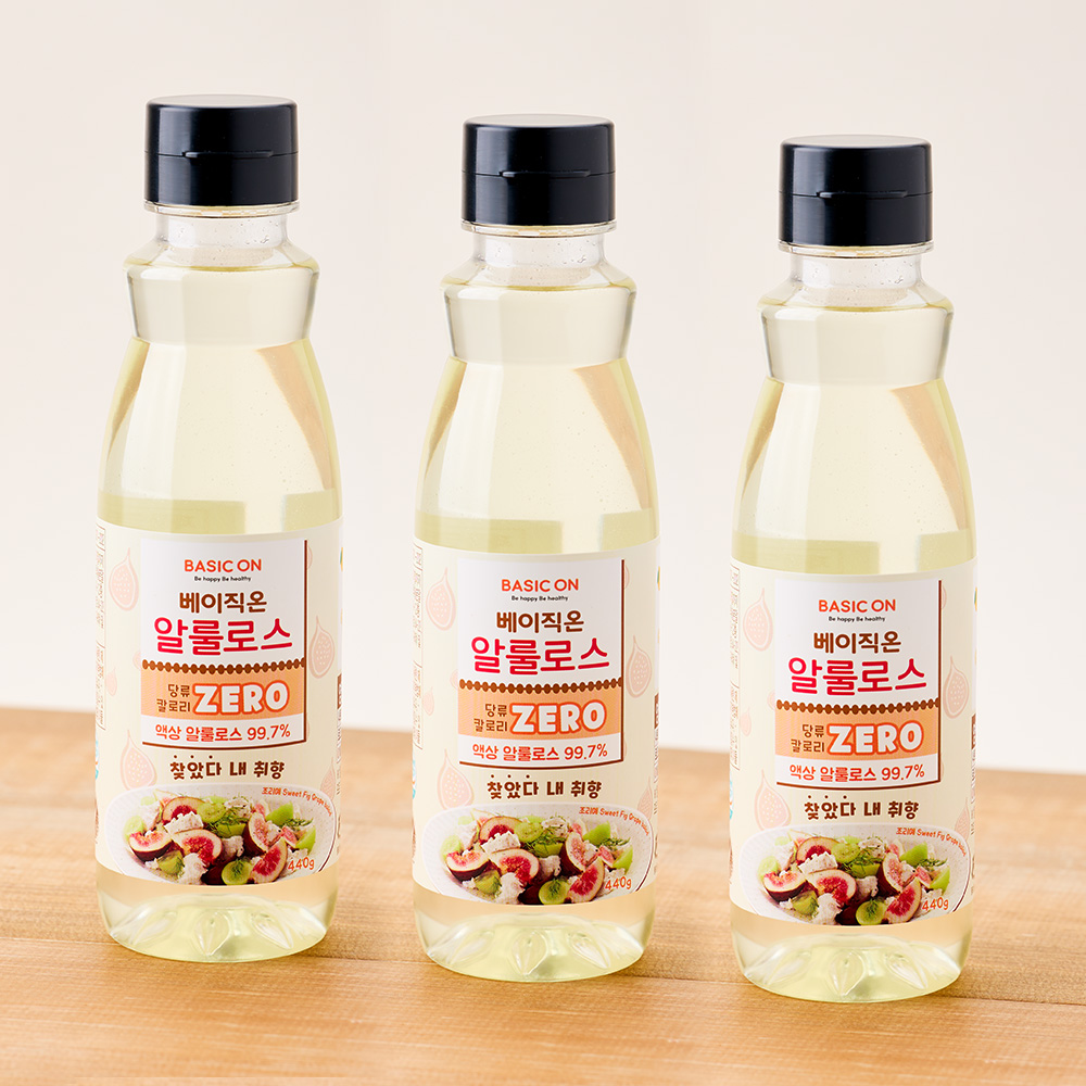 베이직온 비건 제로칼로리 알룰로스 시럽 440g, 3개 - 상품 이미지