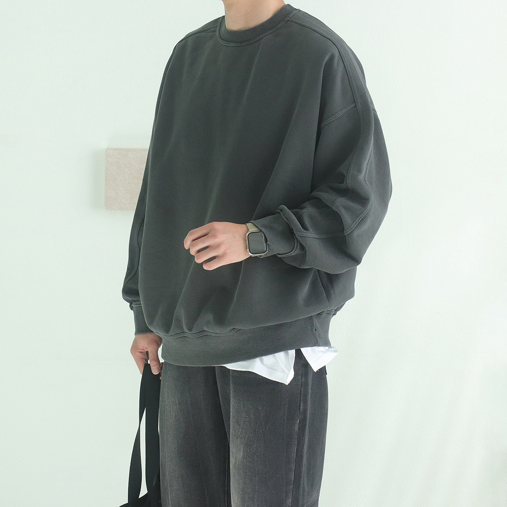 남자맨투맨 피그먼트 빅사이즈 남성 긴팔티 남자 오버핏 맨투맨