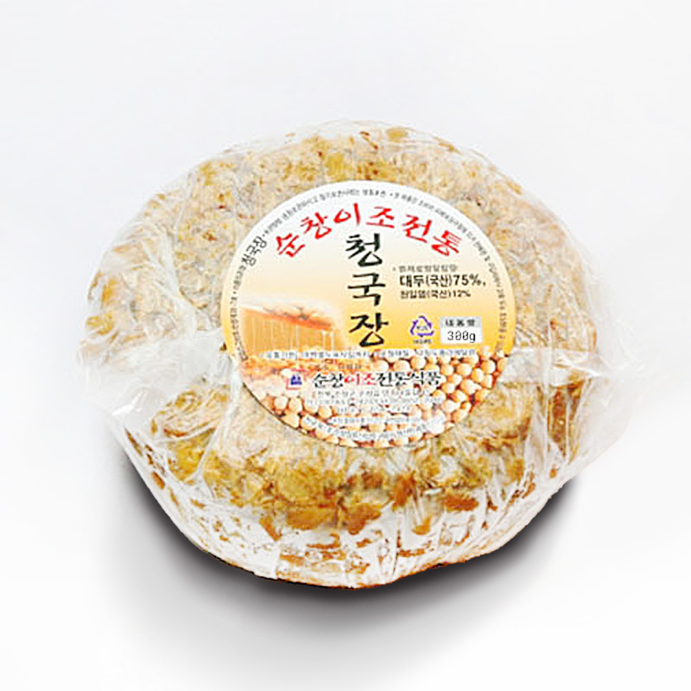 순창이조전통식품 청국장 100% 국산콩 자연발효 수제 재래식 전통 청국장 300g : 온미락
