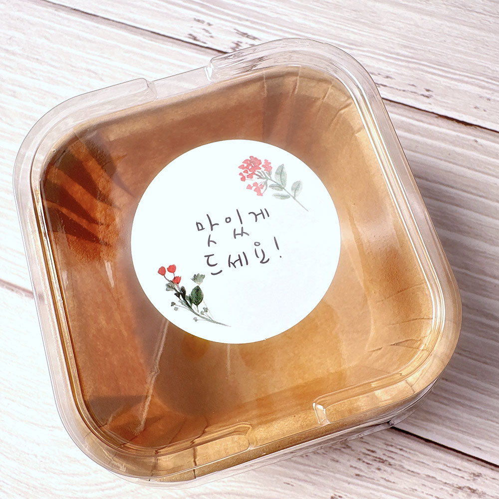 도시락 간식 맛있게드세요 스티커 30p 답례 포장 하트 스티커 - 상세 이미지 3