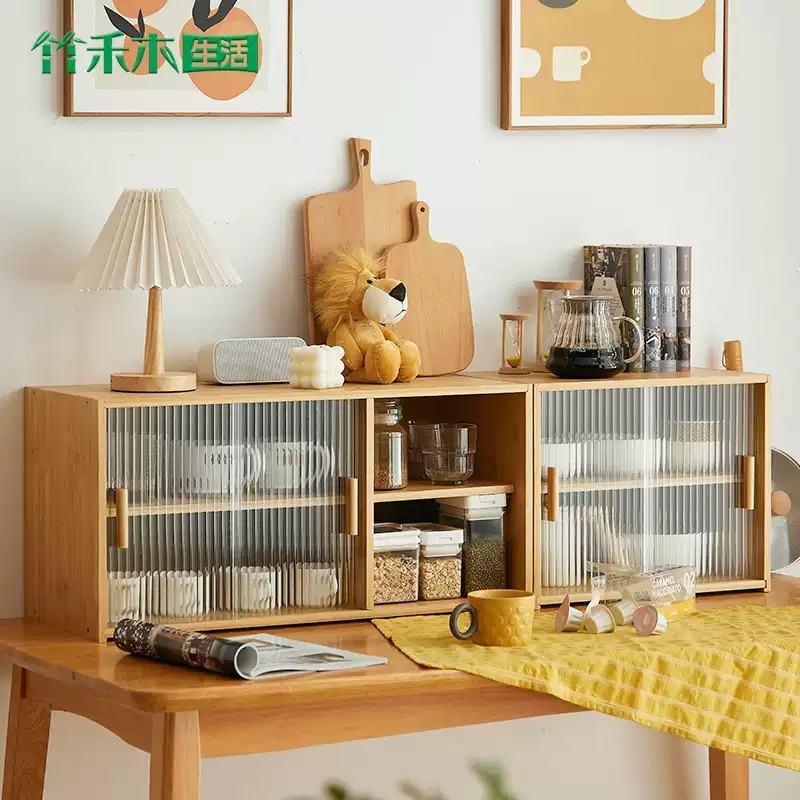 커피장 선반 원목 장식장 주방수납 미니찬장 엔틱 빈티지 카페장 그릇장 찬장 - 상세 이미지 2