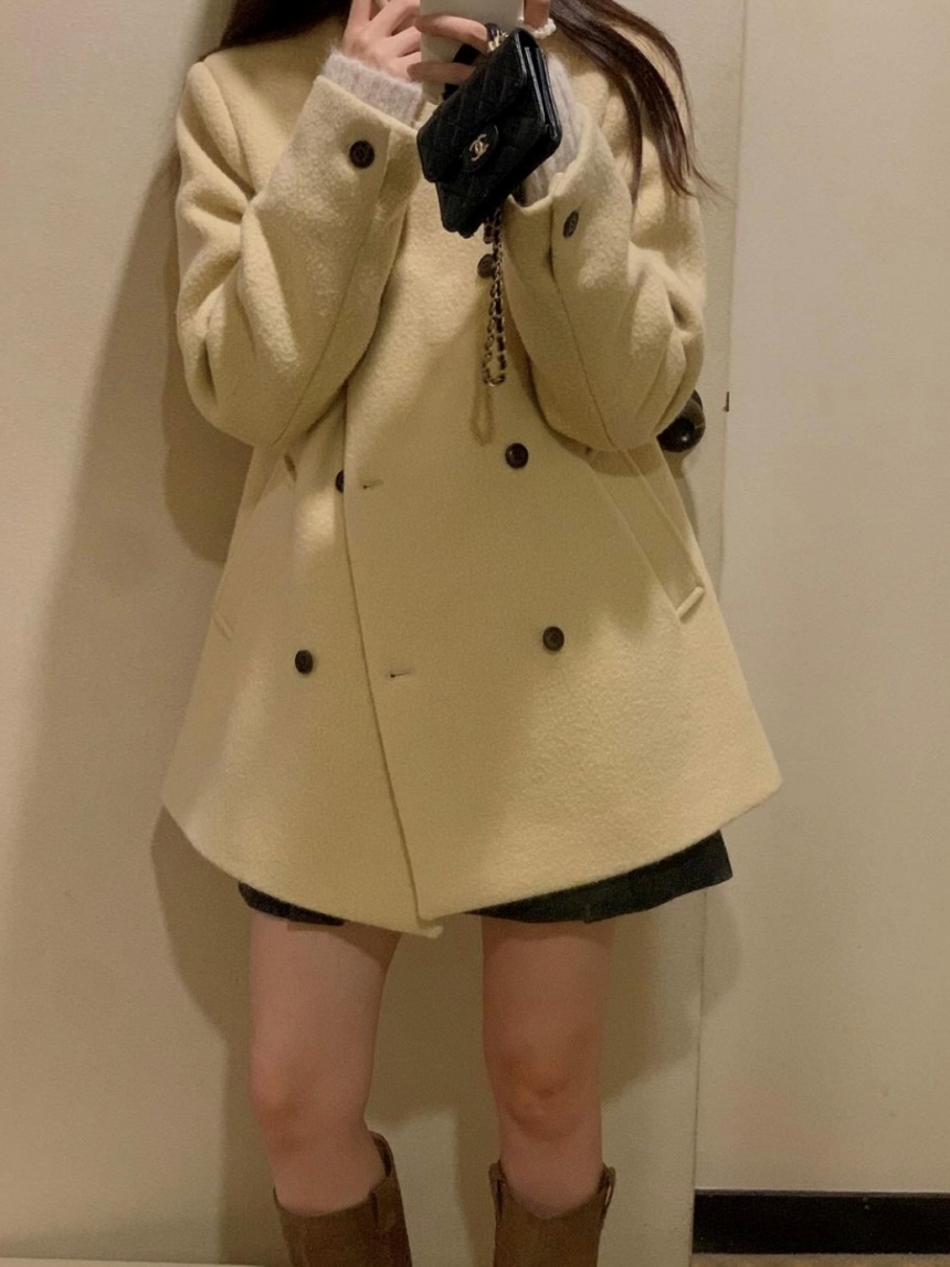 미엘 르미엘 코트 더블 울 카라넥 하프 코트 ct (3color) 상세 이미지 11