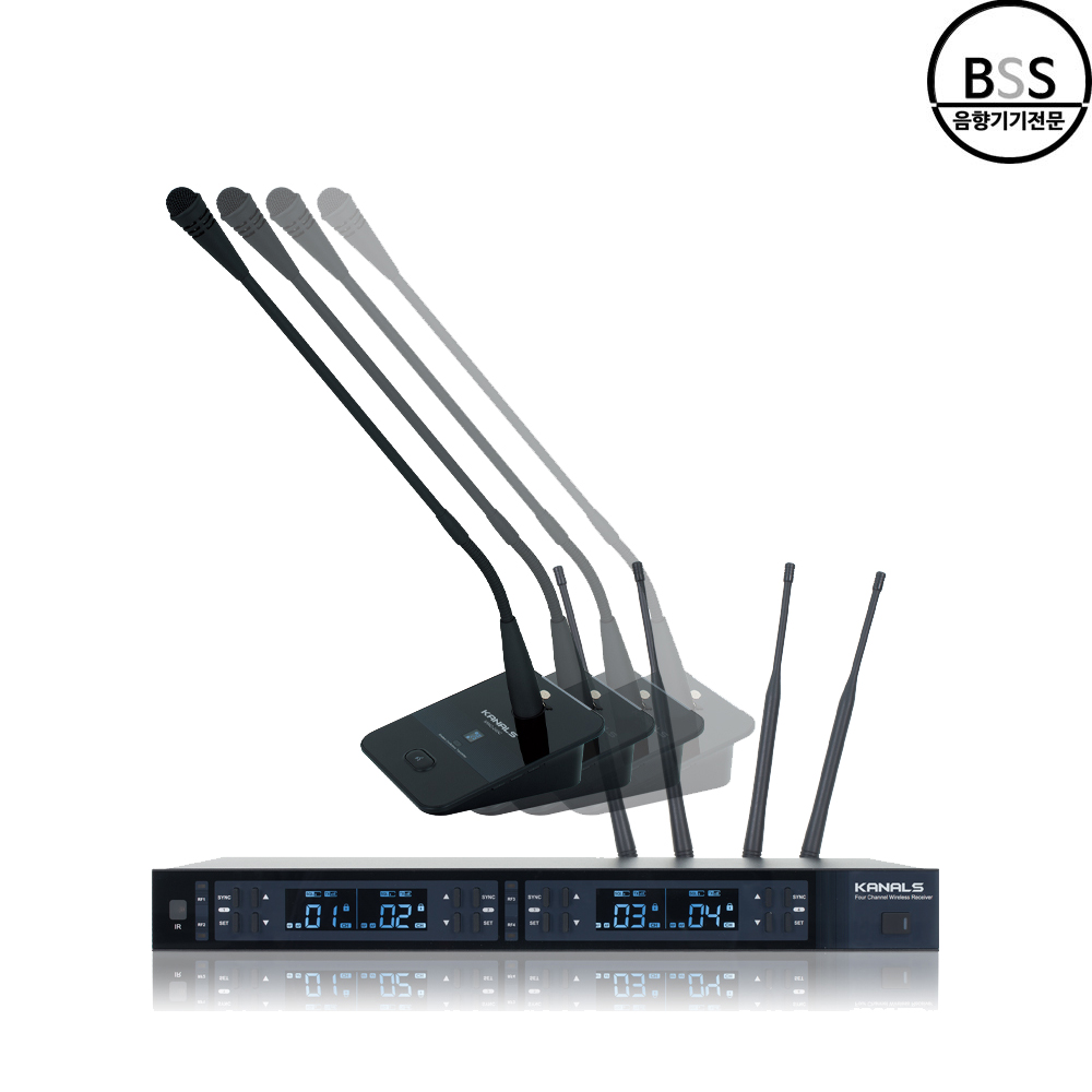 카날스 MWG-4500 MWG4500 4채널 컨퍼런스 무선마이크 시스템 4채널 C타입 - 상품 이미지