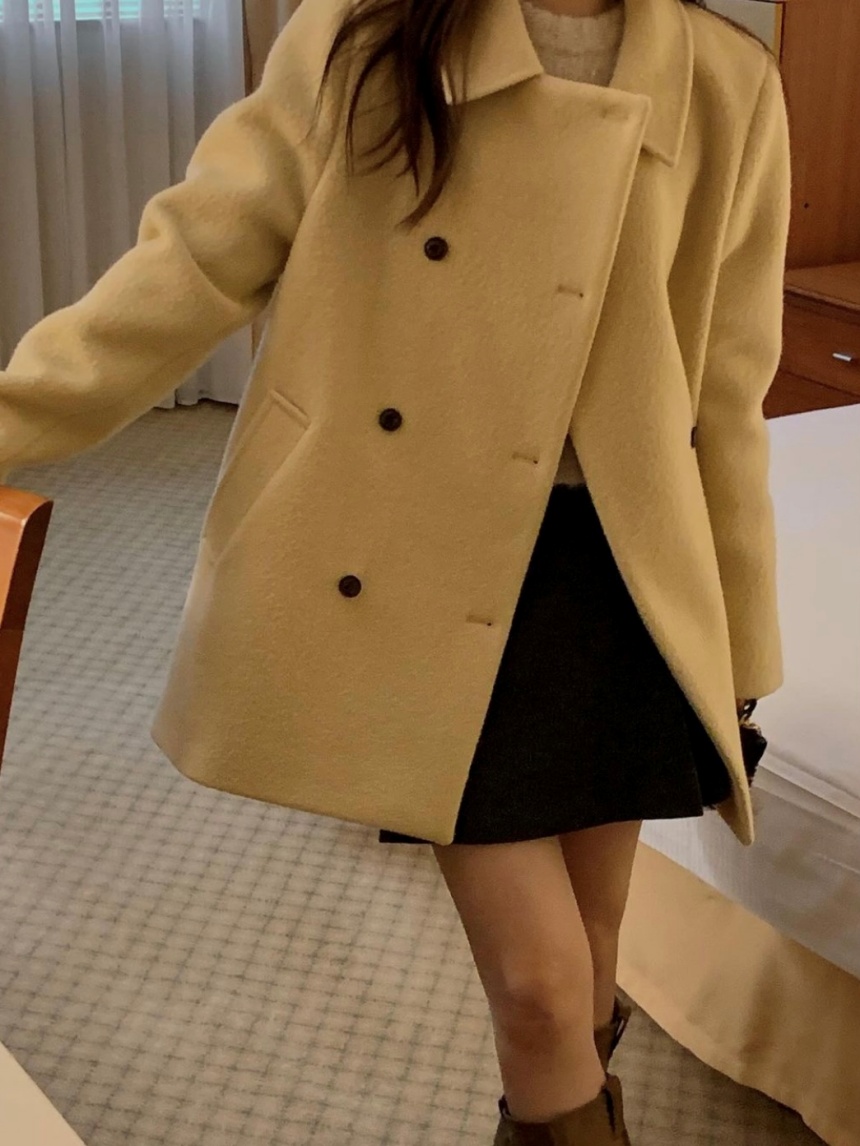 미엘 르미엘 코트 더블 울 카라넥 하프 코트 ct (3color) 상세 이미지 17
