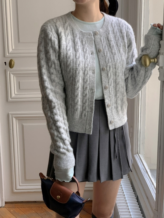 ✨후기극찬!💕URBANE MADE💕 조이 크롭 케이블 알파카 꽈배기 가디건 (3c) 상세 이미지 170