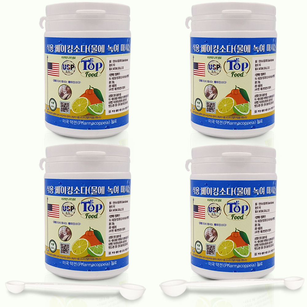 탑푸드(최상의식품) 식용 베이킹소다 200g 4개 미국약전 원료 (USP) 특허청 상표 등록 : 탑푸드-최상의식품