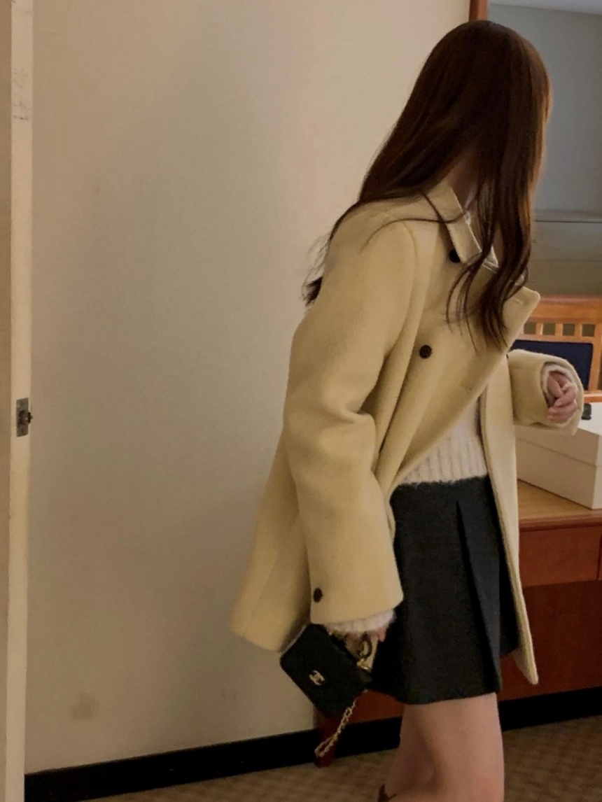 미엘 르미엘 코트 더블 울 카라넥 하프 코트 ct (3color) 상세 이미지 9