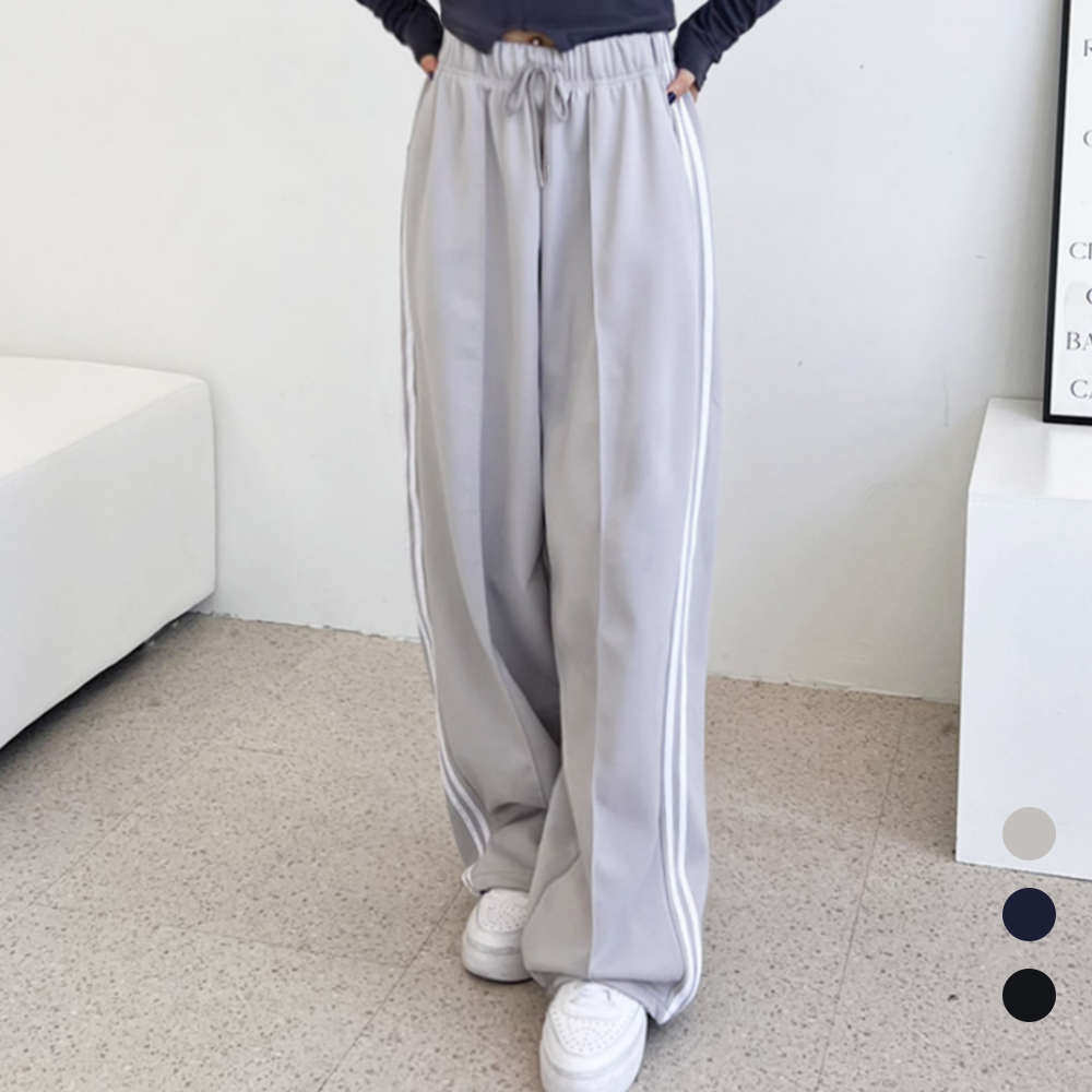통큰바지 여자 통넓은 오버핏 루즈핏 와이드 트레이닝 트랙팬츠 - 상품 이미지
