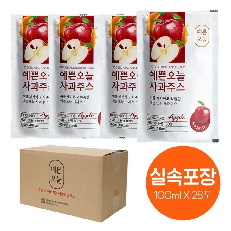 실속박스 100프로 사과즙 예쁜오늘 맛있는 사과주스 과채쥬스 사과 100 예쁜오늘사과쥬스 : 올리빙쇼핑