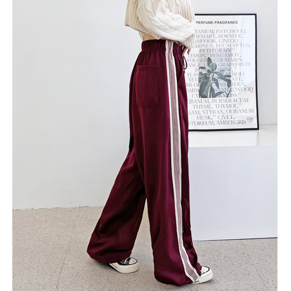 와이드트랙팬츠 여성 통큰 통넓은 츄리닝 트레이닝 스트링 바지 - 상세 이미지 4