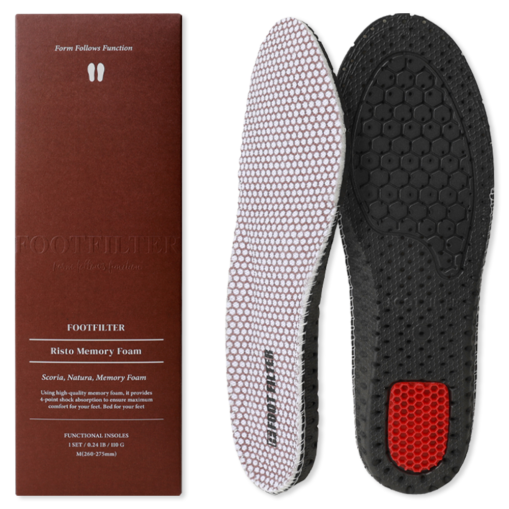 풋필터 리스토 메모리폼 기능성 깔창 족저근막염 보호 평발 요족 발통증완화 발편한 인솔