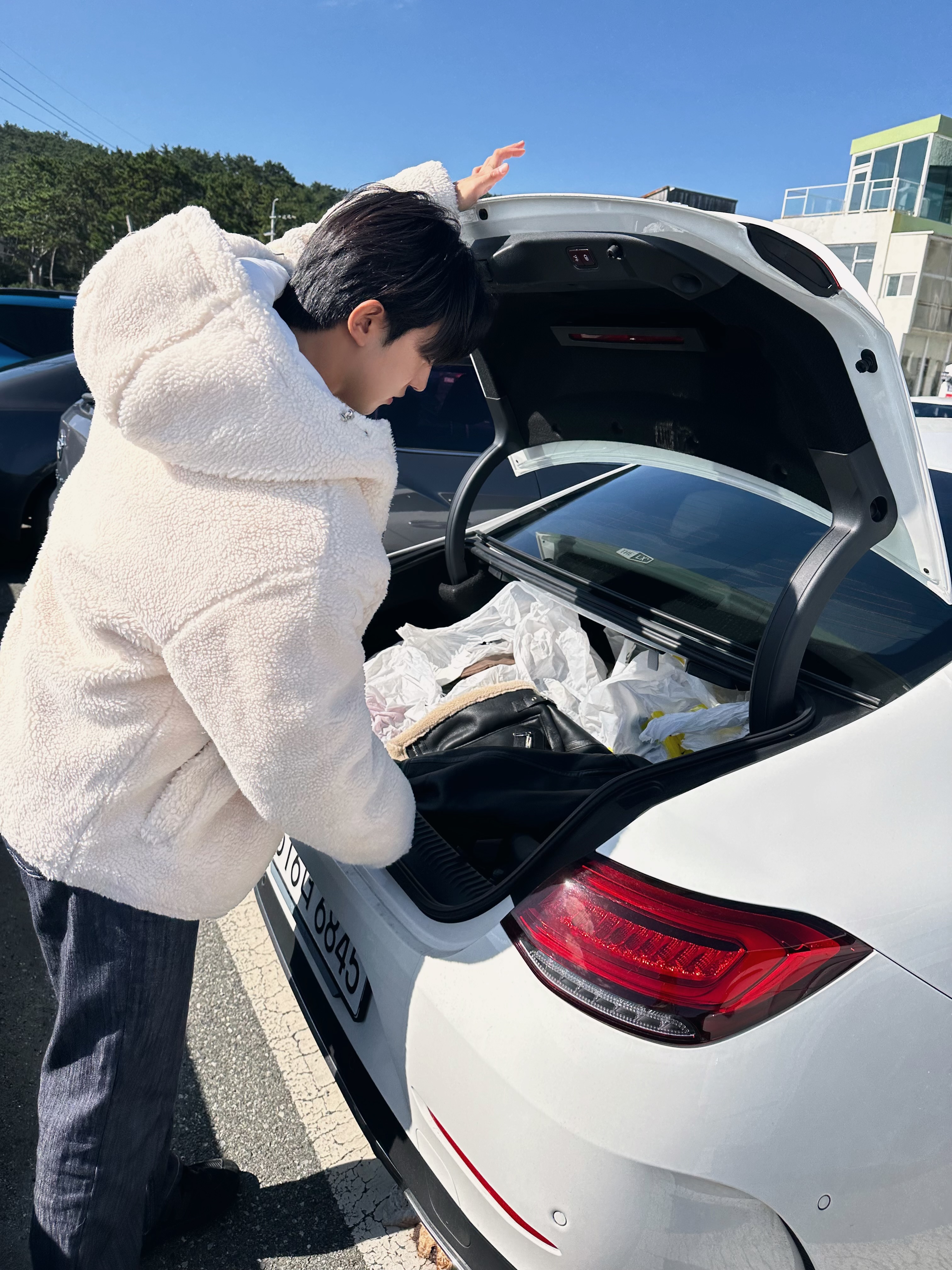 털후드집업 양털후드집업 오버핏 덤블점퍼 - 상세 이미지 5