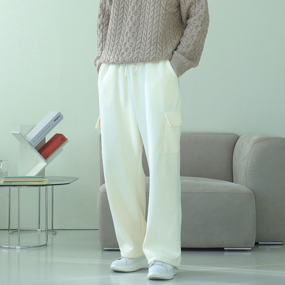 남자기모바지 남성 커플 겨울 바지 남자와이드팬츠 - 상세 이미지 3