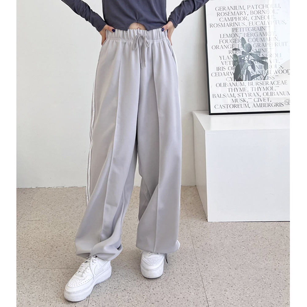 통큰바지 여자 통넓은 오버핏 루즈핏 와이드 트레이닝 트랙팬츠 - 상세 이미지 5