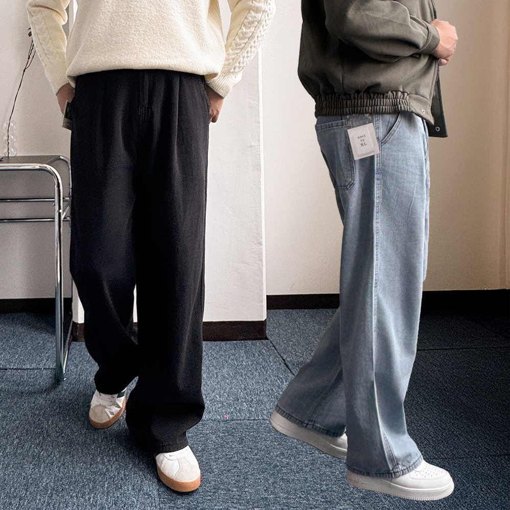 벌룬데님 남자연청바지 흑청바지 남자통청바지 - 상품 이미지