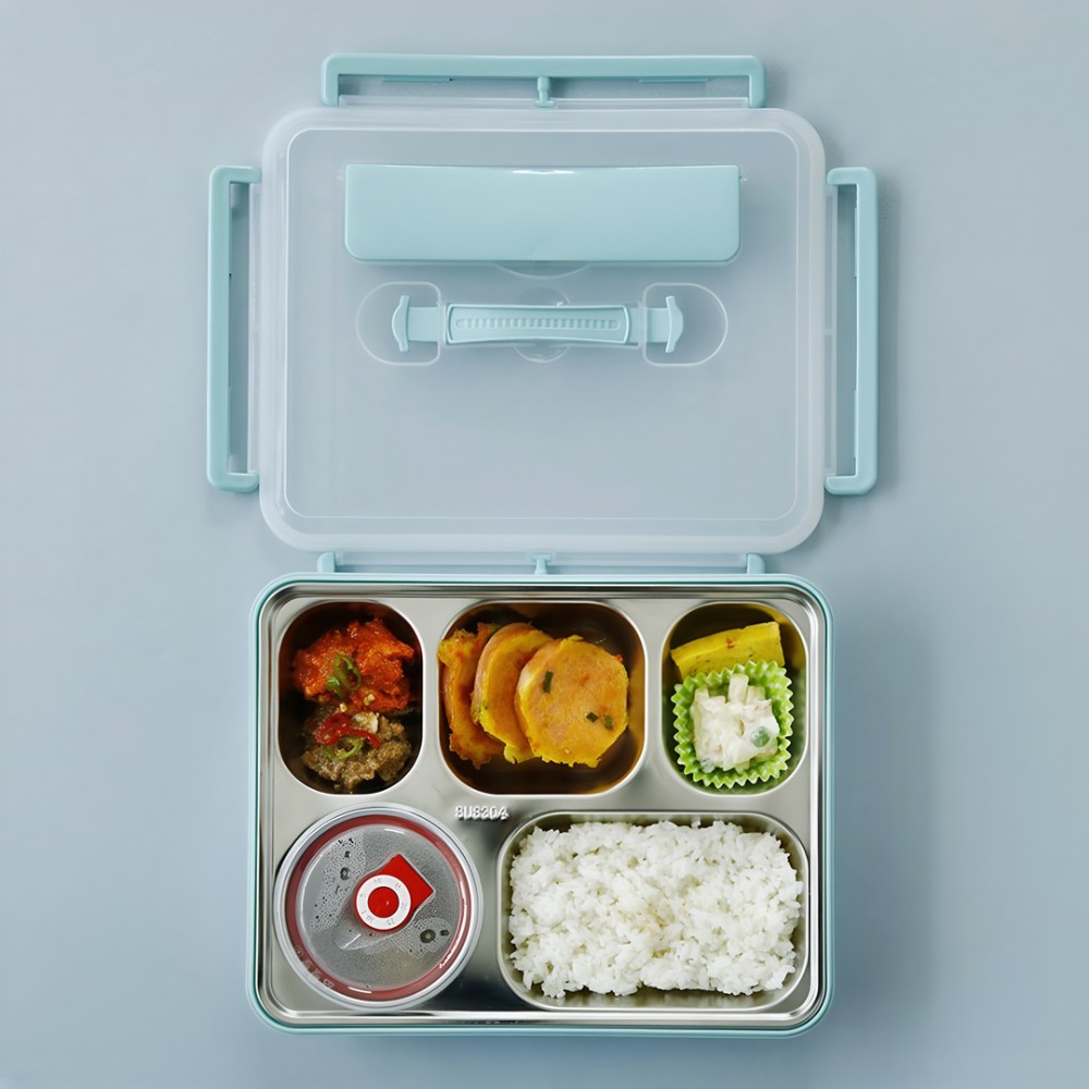 스텐304 뚜껑식판 수저통 국그릇 용기 스덴 성인 보관 휴대용 외출 도시락