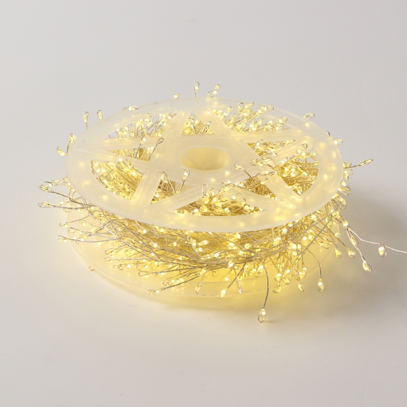 타이머 USB 크리스마스전등 트리 지네조명 LED와이어전구 1000구 25m 실버선