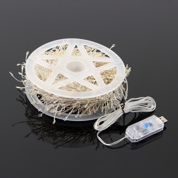 타이머 USB 크리스마스전등 트리 지네조명 LED와이어전구 1000구 25m 실버선