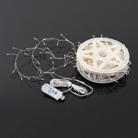 타이머 USB 크리스마스전등 트리 지네조명 LED와이어전구 1000구 25m 실버선