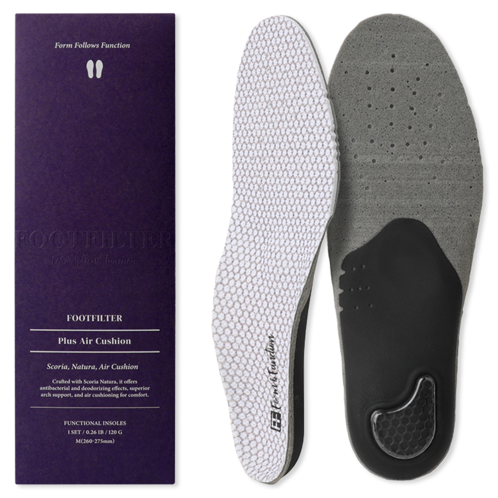 풋필터 플러스 AIR 튜브쿠션 화산송이 족저근막 보호 아치 서포트 깔창