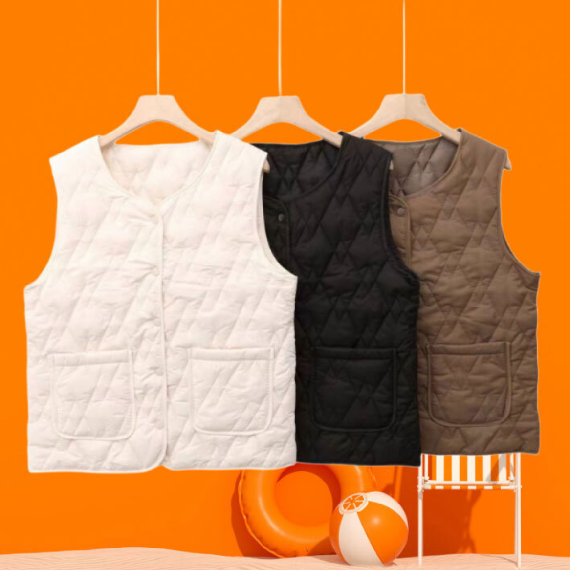 따뜻한 조끼 얇은 조끼 가벼운 조끼 퀼팅 베스트 다운 패딩