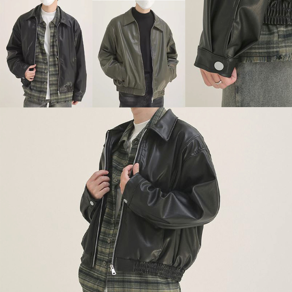 남성 숏레더 자켓 간절기 따뜻한 남자 트랜디 패션 점퍼