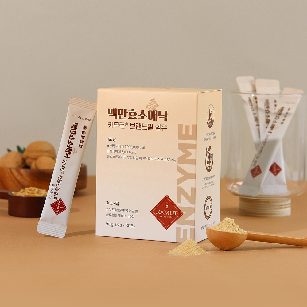 백만효소애낙 카무트 호라산밀 곡물 소화 효소 유산균 발효 카므트 분말 30포, 1개 - 상세 이미지 4