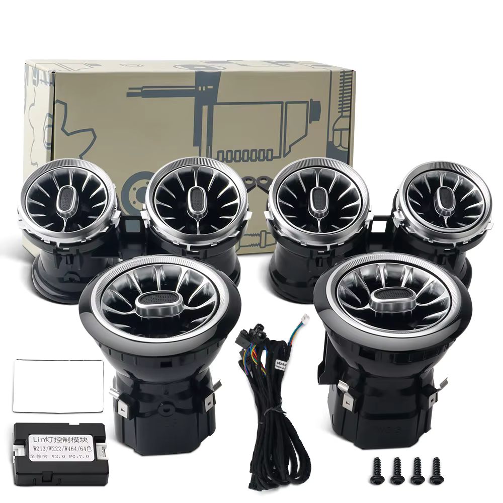 벤츠 W213 E 클래스 RGB 64 색 LED 송풍구 앰비언트 라이트 터빈 범 장식 램프  시스템 Rear Air Vents : 직구 사랑