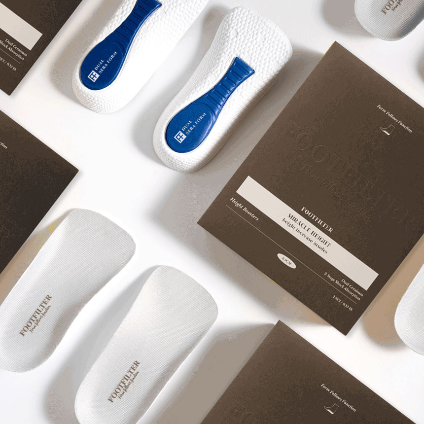 풋필터 미라클하이 AIR 키높이 아치 깔창 발편한 2세트