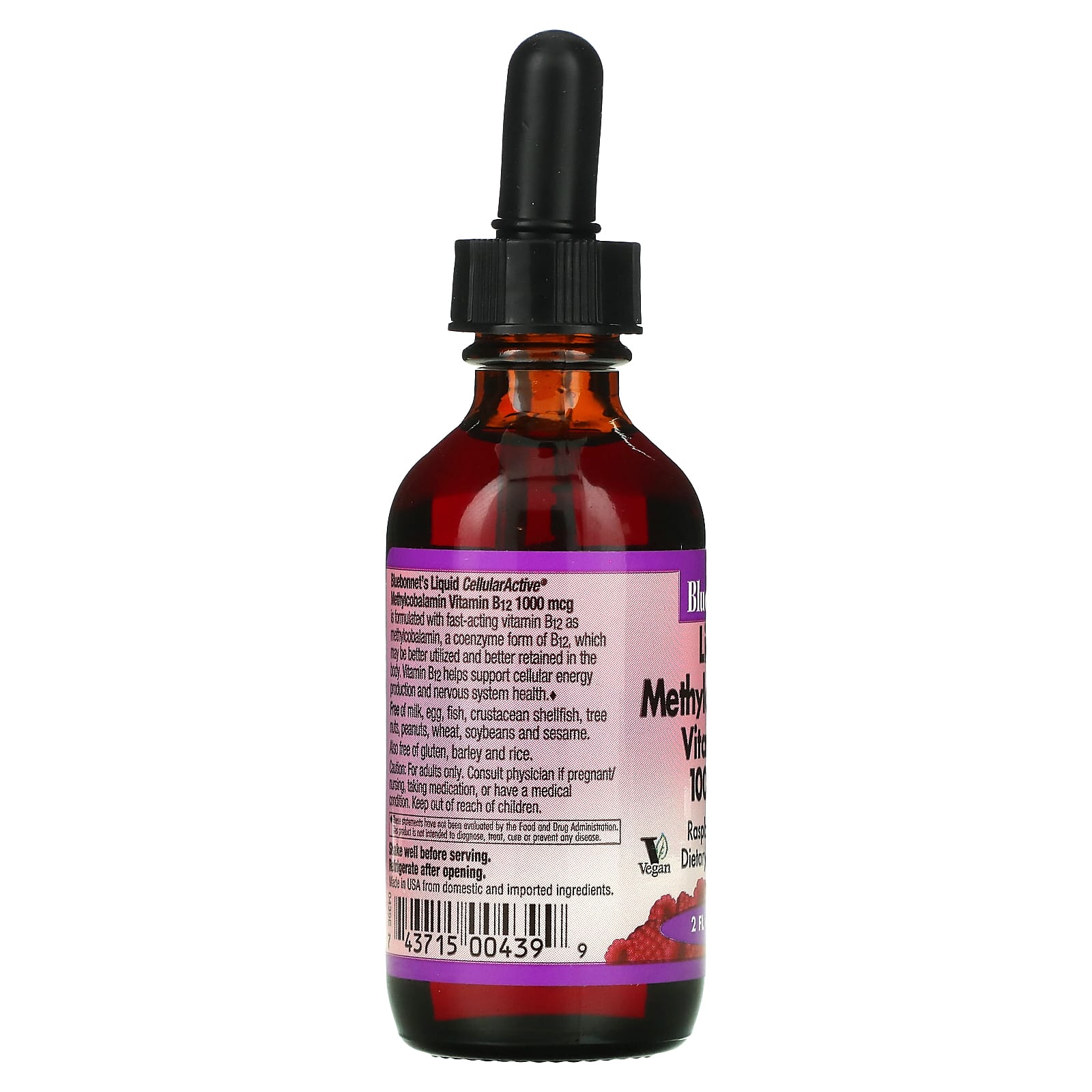 블루보넷 액상 메틸코발라민 비타민B12 1000mcg 59ml 라즈베리맛 x 2병 - 상세 이미지 4