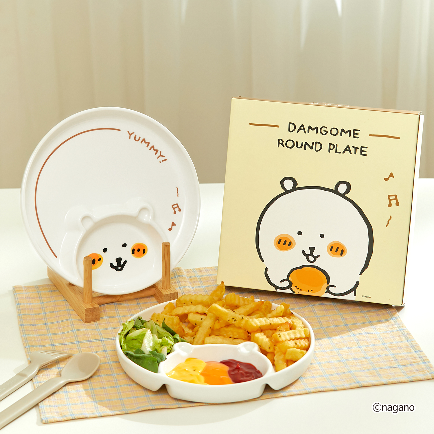 담곰이 만두 나눔 접시 농담곰 교자 그릇 원형 식기 캐릭터 나가노 굿즈 이미지 6