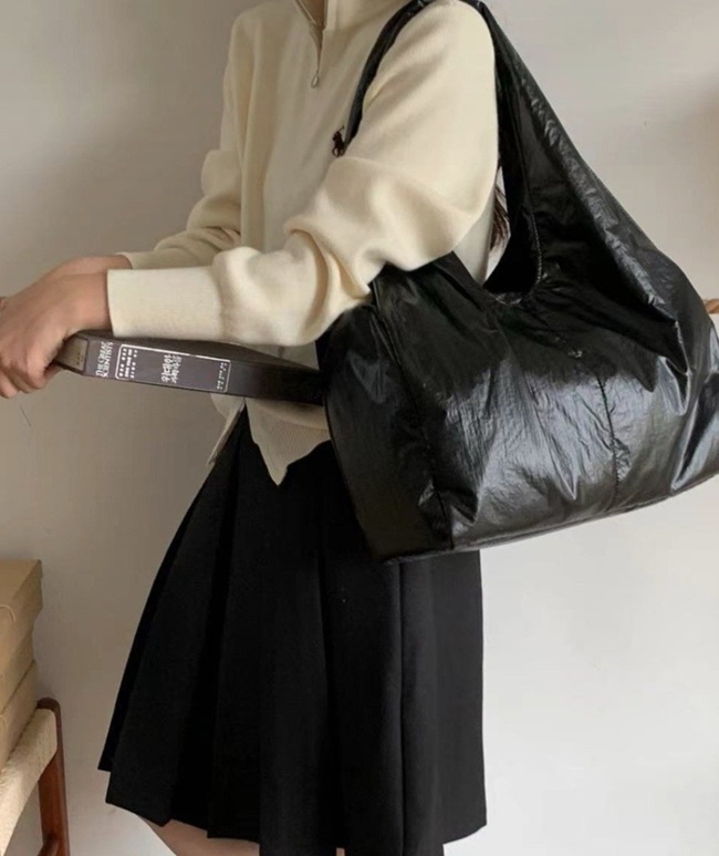 여성 스퀘어 심플 빅 쇼퍼 숄더백 캐쥬얼 보부상가방 - 상세 이미지 2