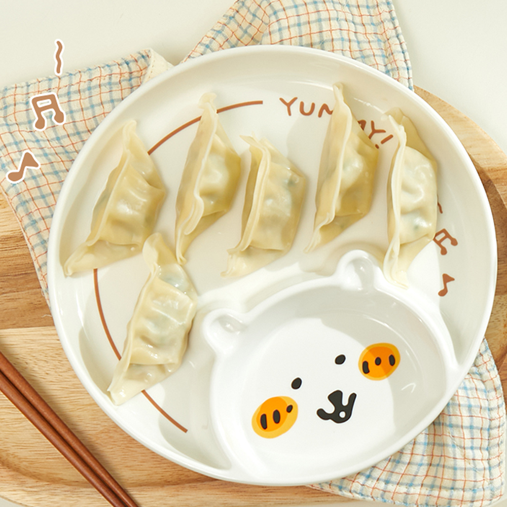 담곰이 만두 나눔 접시 농담곰 교자 그릇 원형 식기 캐릭터 나가노 굿즈
