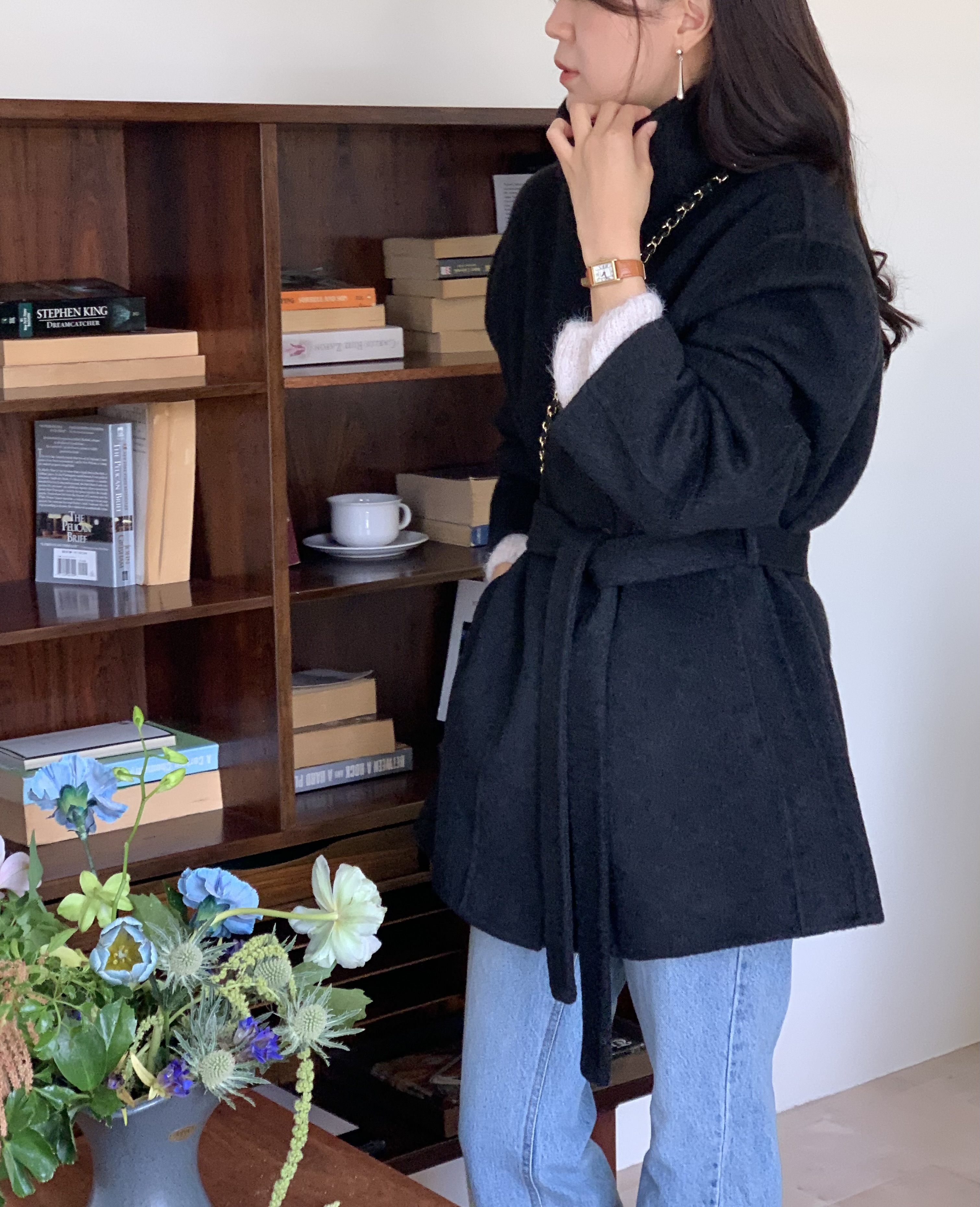 [겨울⛄️] 레닉스 하이넥 하프 핸드메이드 벨트 코트 / 코트,울코트,연말룩,겨울코트,롱코트,하객룩,겨울아우터,시즌오프쿠폰적용상품,시즌오프클리어런스,하프코트,크리스마스 상세 이미지 18