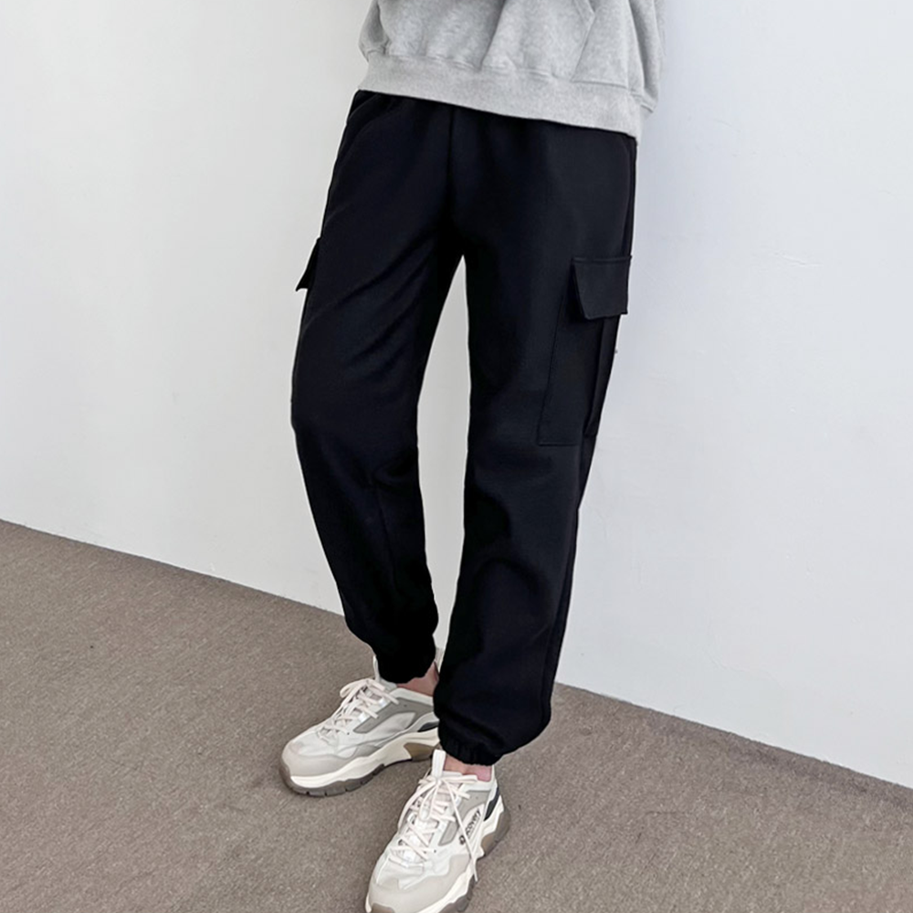 조그팬츠 기모 고무줄 카고 조거 겨울 남자 일 작업복 바지 - 상세 이미지 5