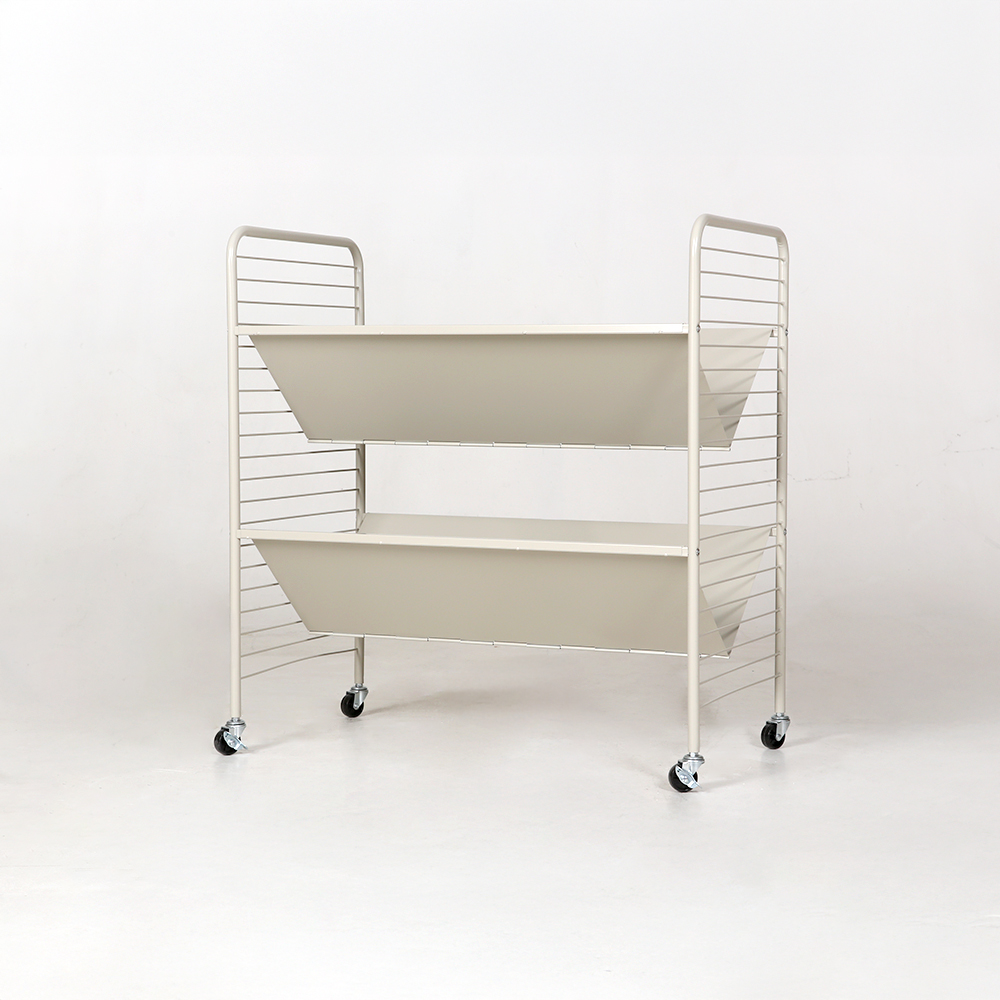 RATNER 책꽂이 트롤리 75x44x80, 2단, 솔리드베이지 7693.2931