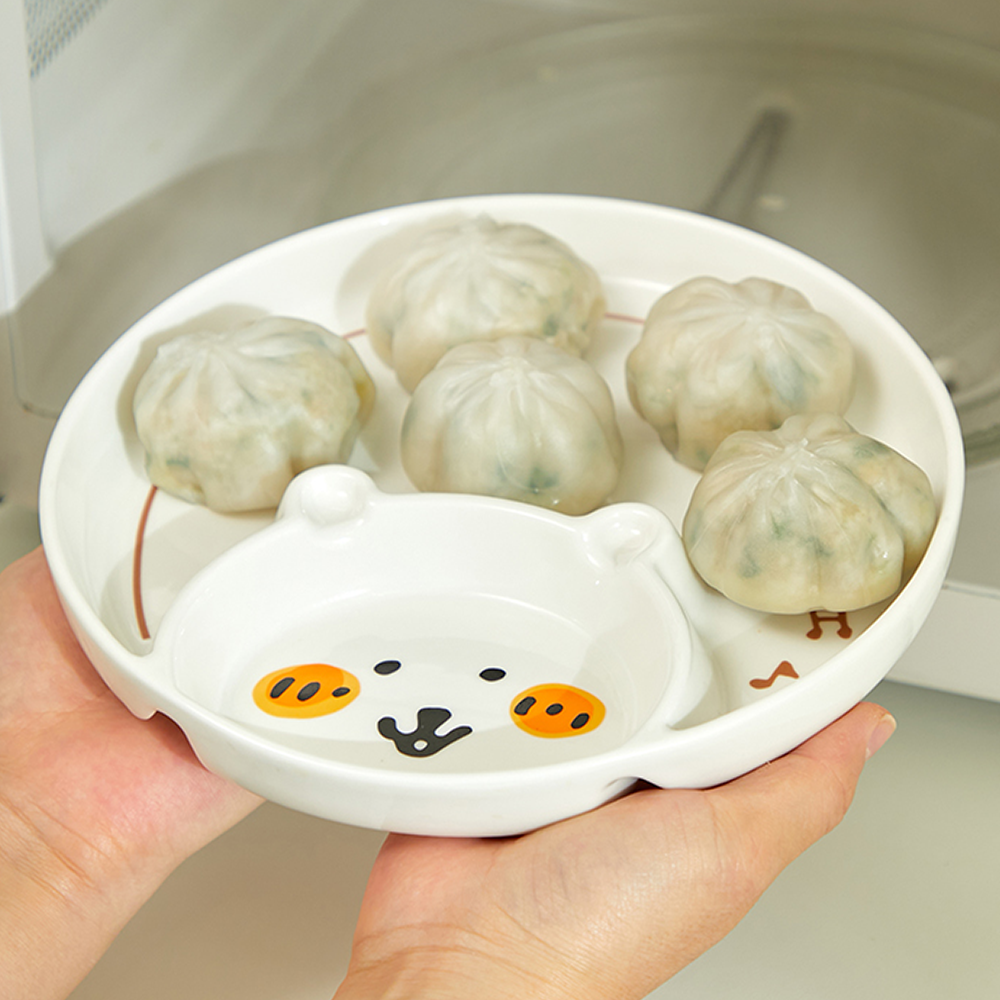 담곰이 만두 나눔 접시 농담곰 교자 그릇 원형 식기 캐릭터 나가노 굿즈 이미지 7