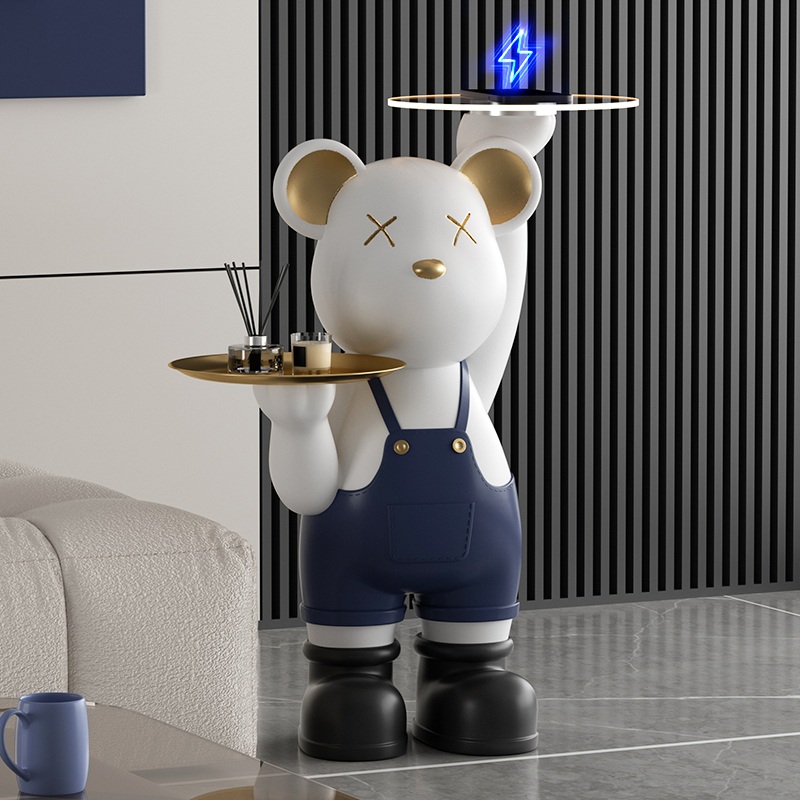 대형 곰 트레이 인테리어 거실 장식품 현관 선반 테이블 집들이선물 장식 - 상세 이미지 5
