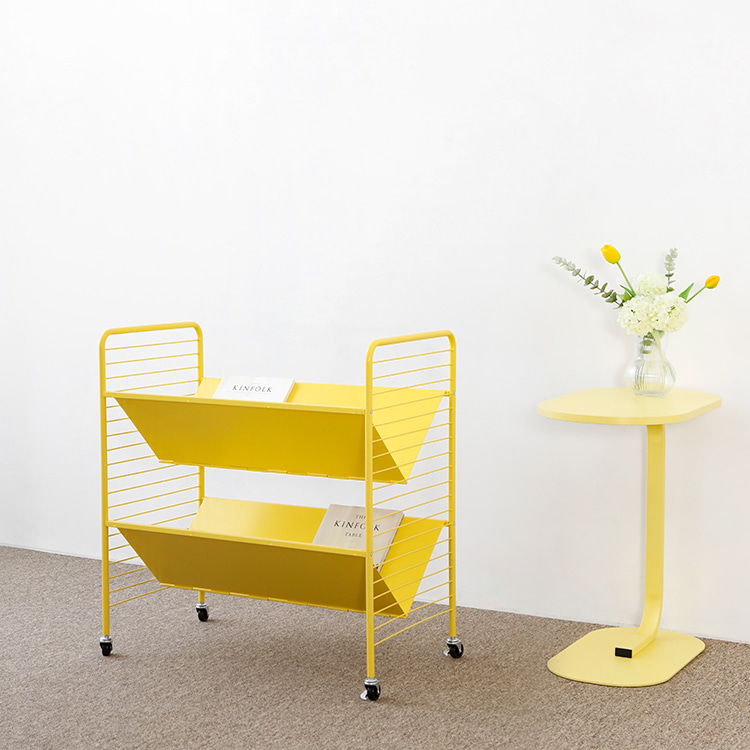 RATNER 책꽂이 트롤리 75x44x80, 2단, 옐로우 3069.2987