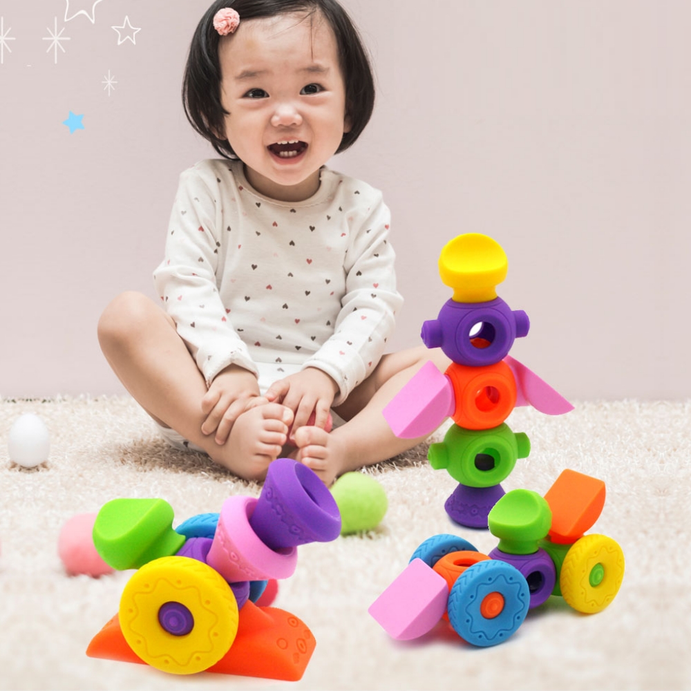 소프트 아트펀블럭 65p 조립 블럭 쌓기놀이 컬랑 말랑 모형 끼우기 : 도매리더