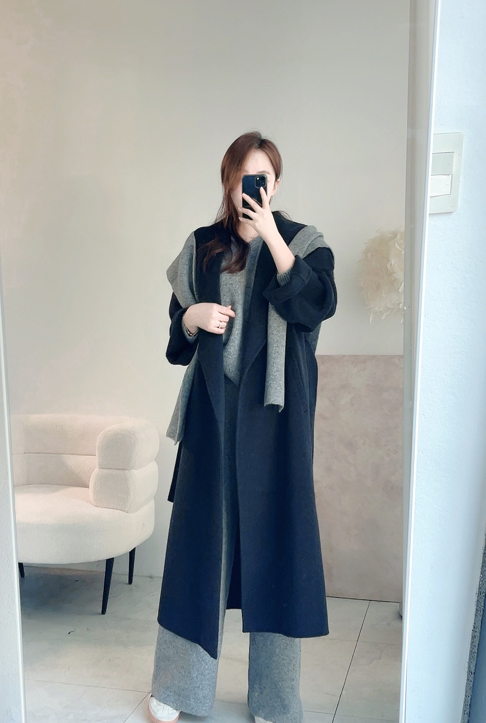 유어룸 르쥬 숄더 카라 핸드메이드 롱 코트 상세 이미지 22